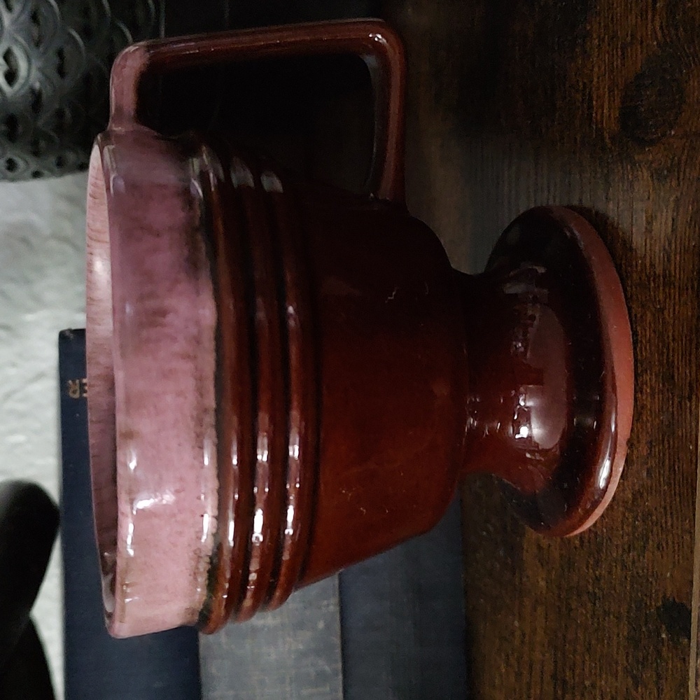 Coffee Mug Tea Cup Vintage Mid Century Modern Pink Brown Footed
